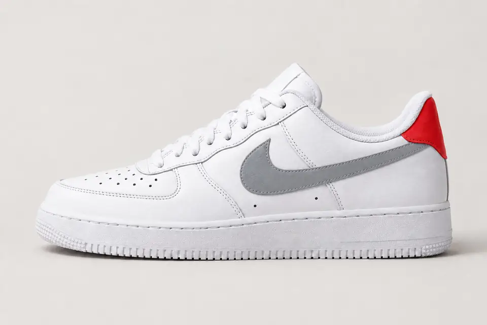 Air Force 1 Anthracite Red coloris gris, vue de profil