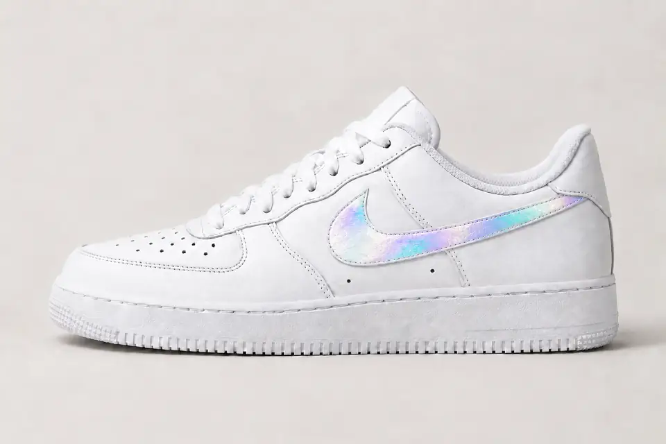 Air Force 1 Blanche Irisée Femme coloris blanc, vue de profil
