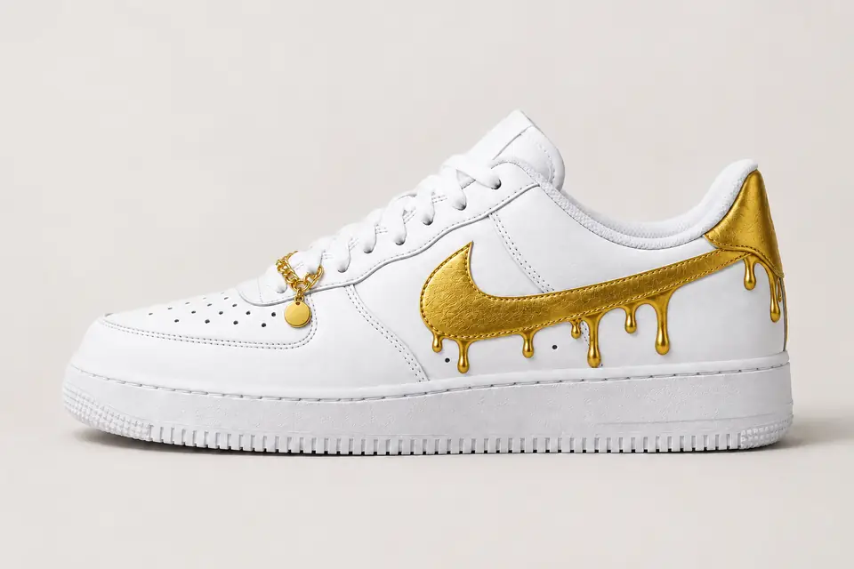Air Force 1 Chaîne Or Drip coloris or, vue de profil