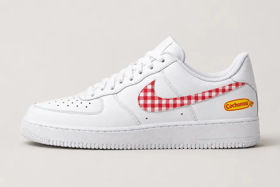 Air Force 1 Cochonou coloris blanc, vue de profil