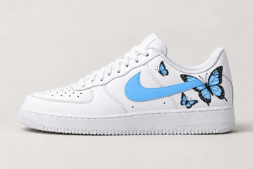 Air Force 1 Femme Papillon coloris bleu ciel, vue de profil