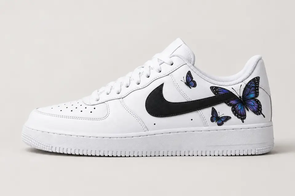 Air Force 1 Femme Papillon coloris noir, vue de profil