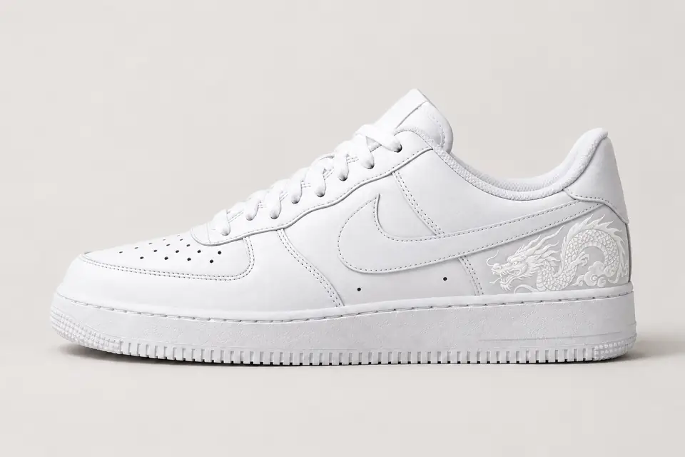 Air Force 1 G-Dragon White coloris blanc, vue de profil