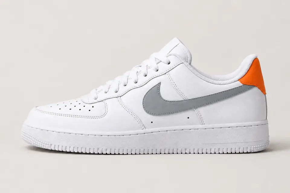 Air Force 1 Gris Orange coloris gris, vue de profil