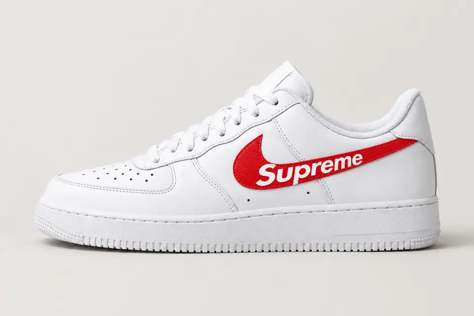 Air Force 1 Homme Supreme coloris rouge, vue de profil