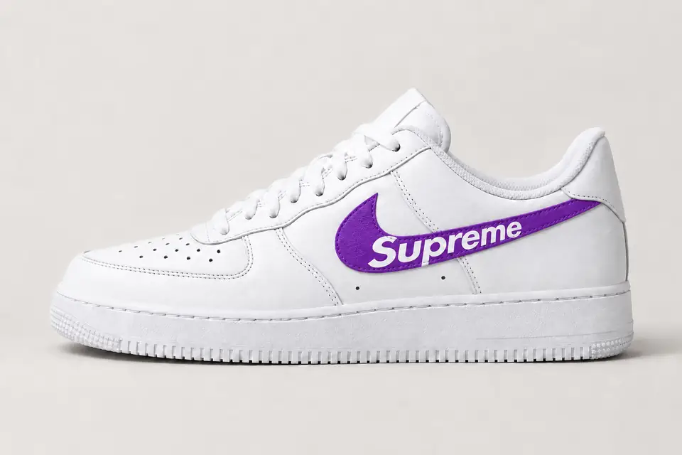 Air Force 1 Homme Supreme coloris violet, vue de profil