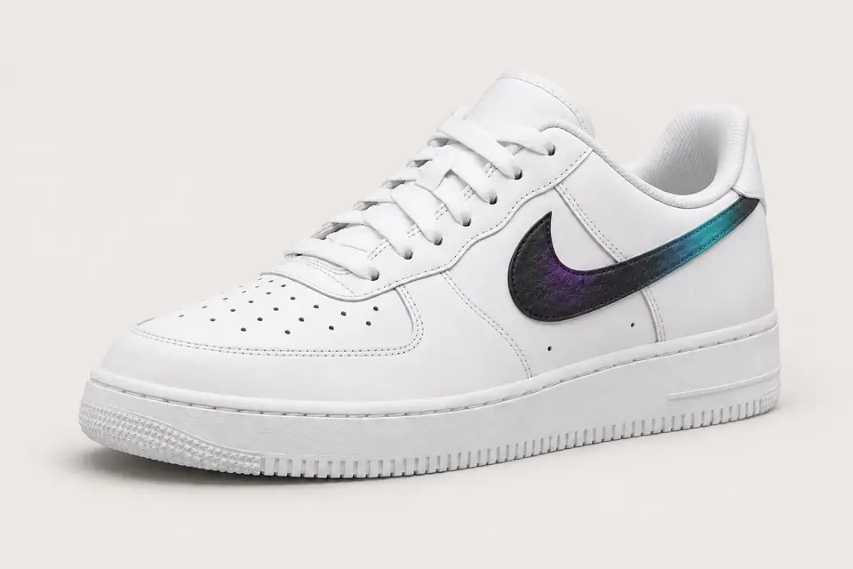 Air Force 1 Iridescent coloris noir, vue de trois quarts