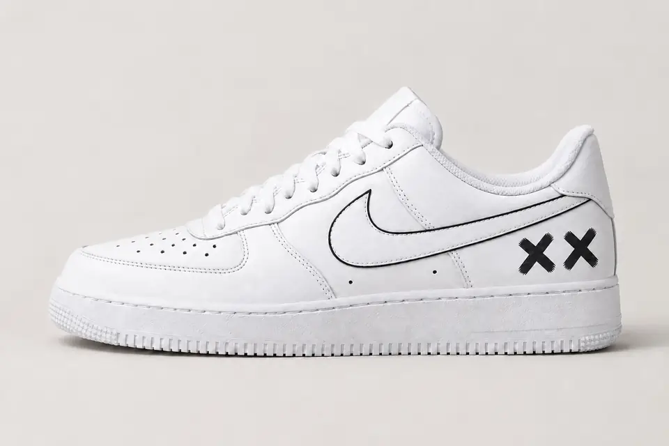 Air Force 1 Kaws coloris blanc, vue de profil