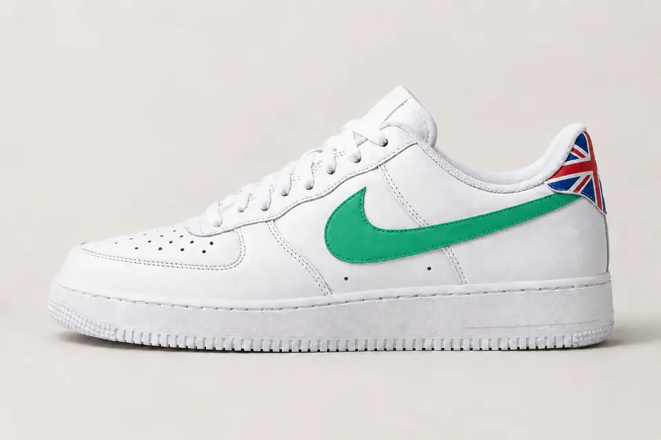 Air Force 1 London coloris pastel et vert, vue de profil
