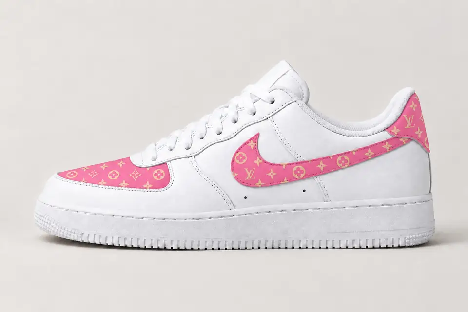 Air Force 1 Louis Vuitton Homme coloris rose, vue de profil