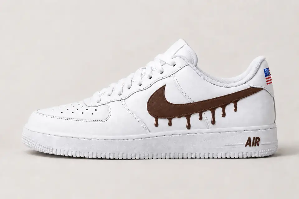 Air Force 1 NYC Drip coloris marron, vue de profil