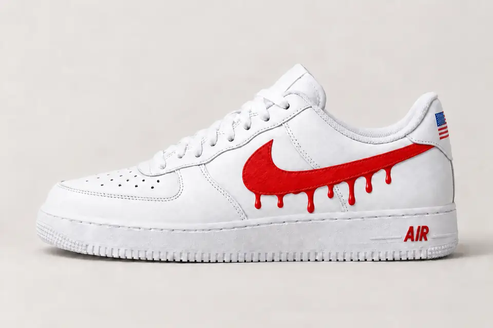 Air Force 1 NYC Drip coloris rouge, vue de profil