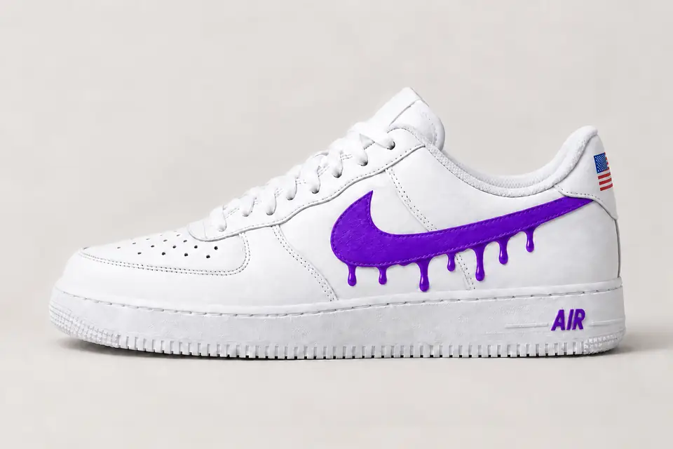 Air Force 1 NYC Drip coloris violet, vue de profil