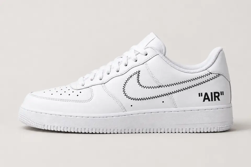 Air Force 1 Off-White Grey coloris gris, vue de profil