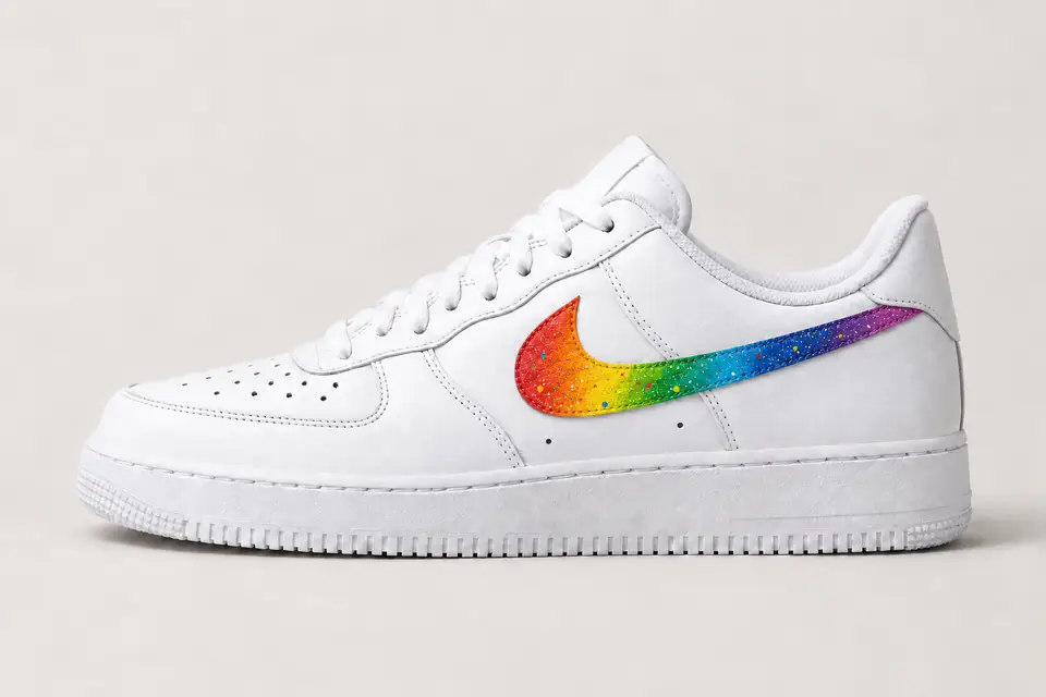 Air Force 1 Paillette Femme coloris multicolore, vue de profil