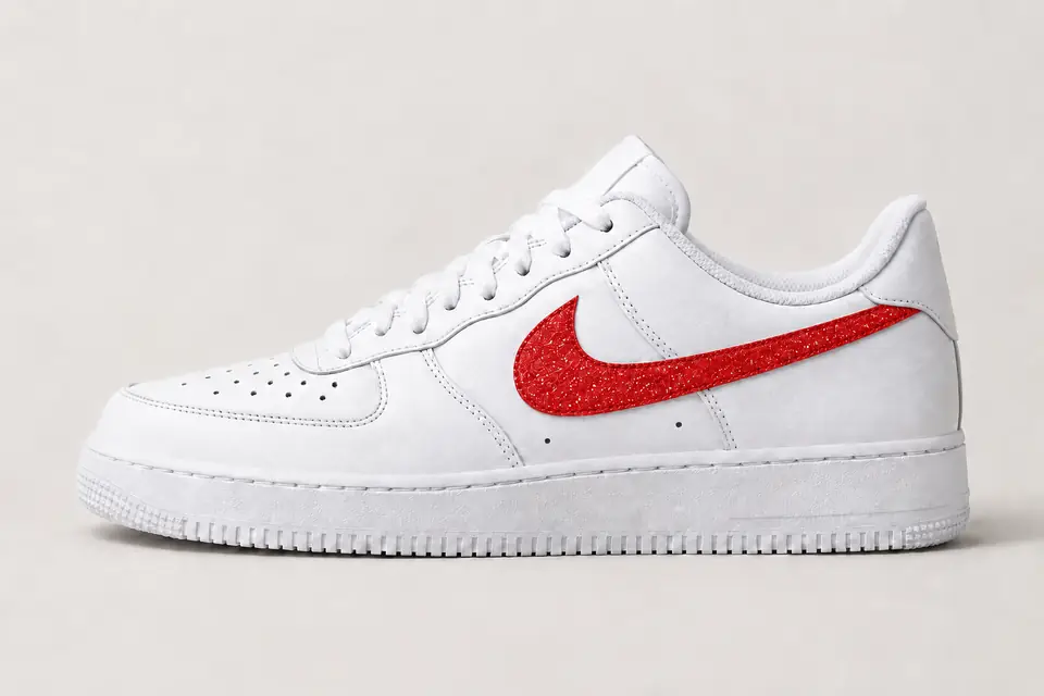 Air Force 1 Paillette Femme coloris rouge, vue de profil