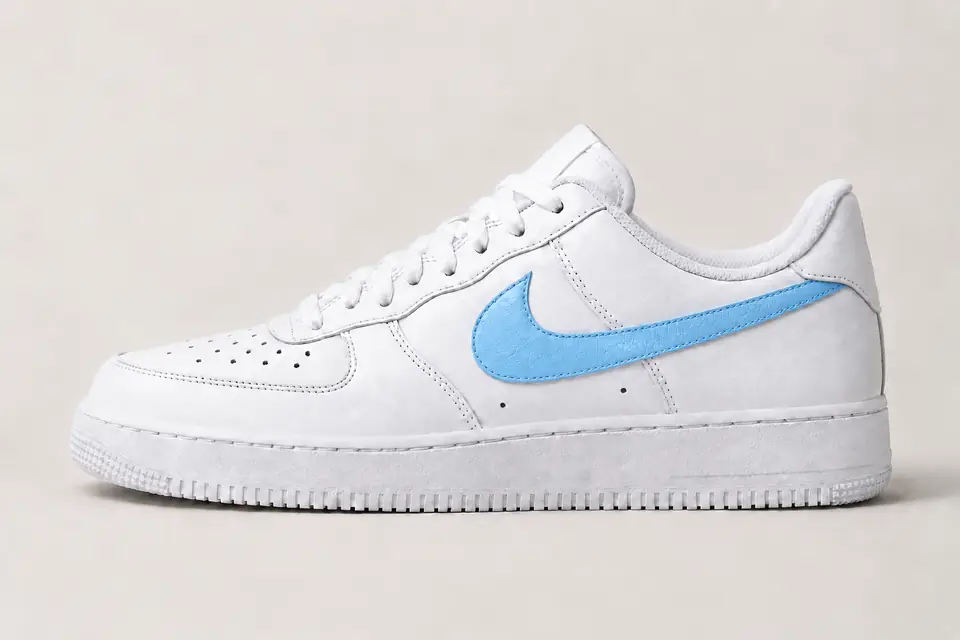 Air Force 1 Réfléchissante Femme coloris bleu ciel, vue de profil