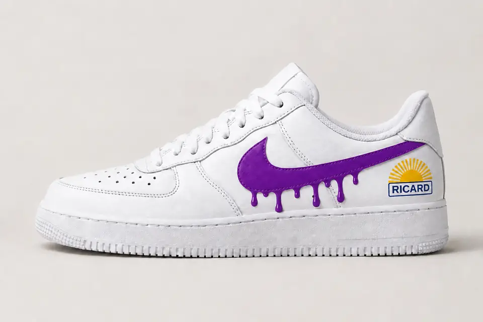 Air Force 1 Ricard Drip coloris violet, vue de profil