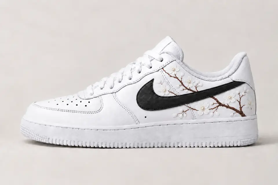Air Force 1 Sakura coloris blanc, vue de profil