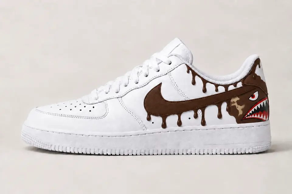 Air Force Bape Drip coloris marron, vue de profil