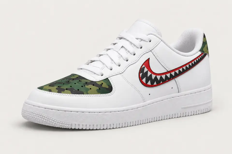 Air Force Bape Star coloris noir, vue de trois quarts