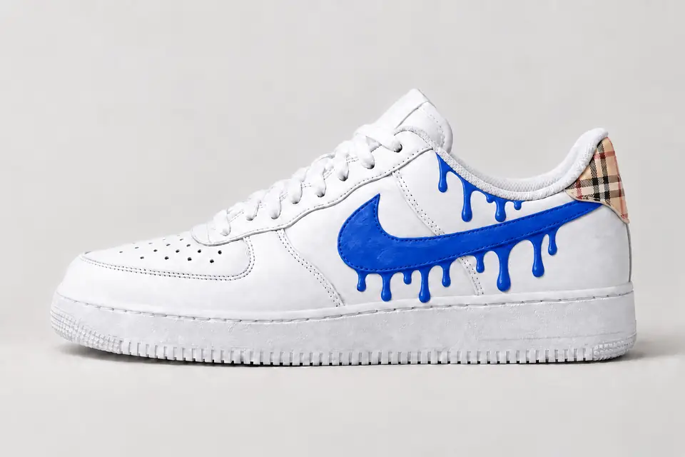 Air Force Burberry Drip coloris bleu, vue de profil