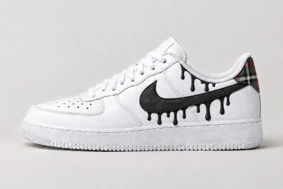 Air Force Burberry Drip coloris noir, vue de profil