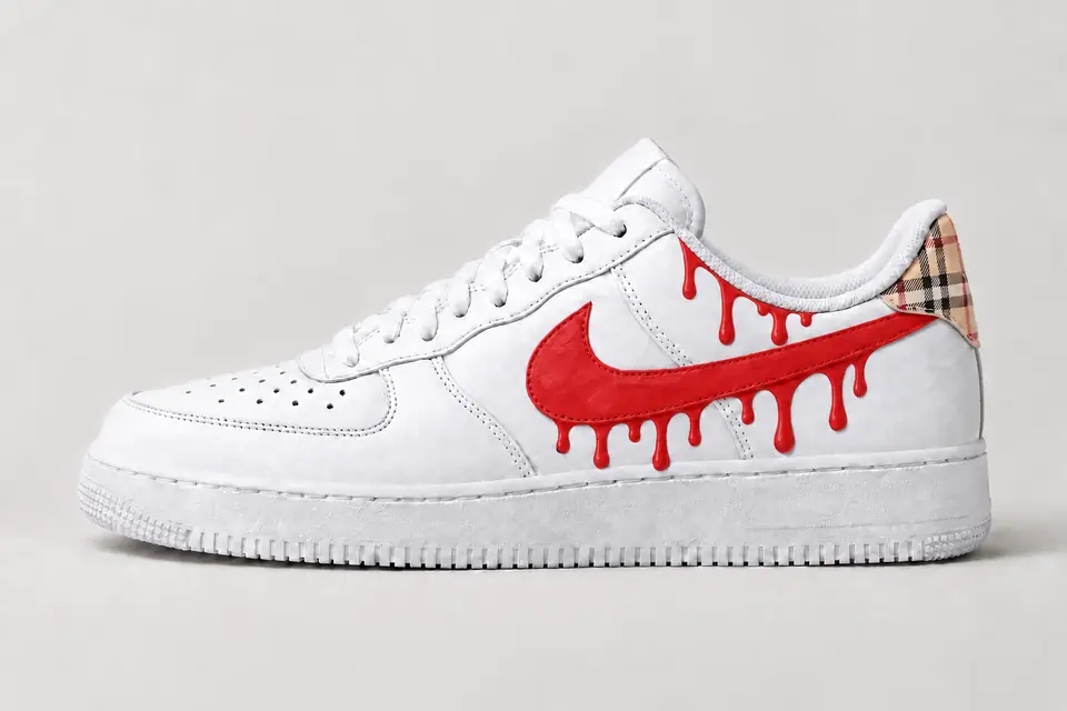 Air Force Burberry Drip coloris rouge, vue de profil