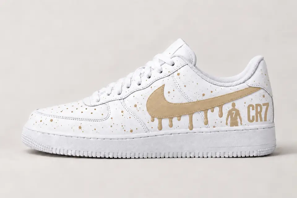 Air Force CR7 Drip coloris beige, vue de profil