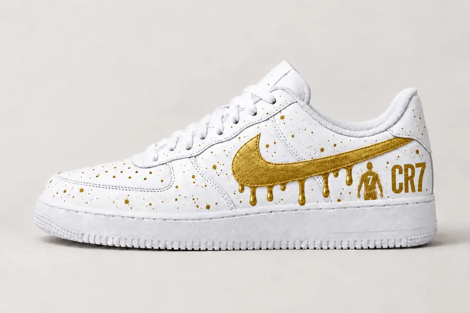 Air Force CR7 Drip coloris or, vue de profil