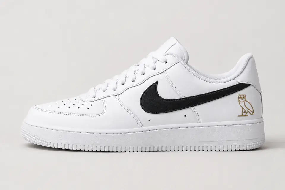 Air Force Drake coloris noir, vue de profil