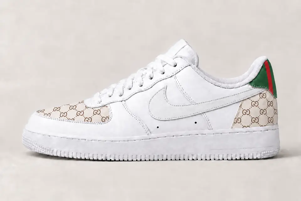 Air Force Gucci Femme coloris blanc, vue de profil