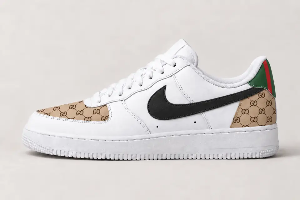 Air Force Gucci Femme coloris noir, vue de profil