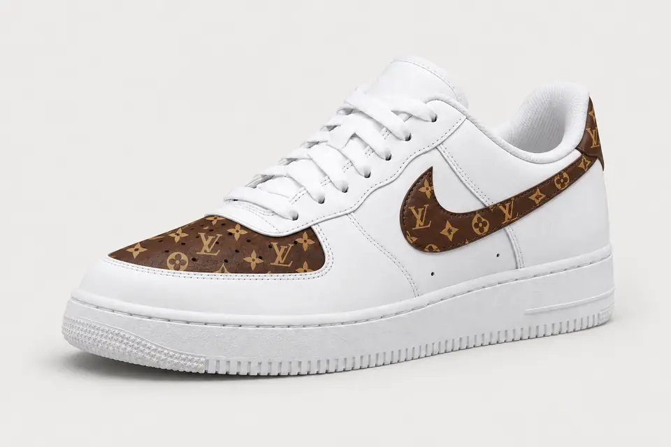 Air Force Louis Vuitton Blanche coloris blanc, vue de trois quarts
