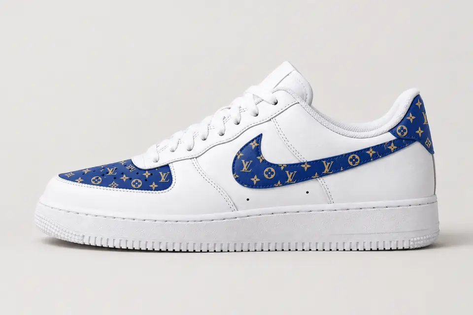Air Force Louis Vuitton Bleu coloris bleu, vue de profil