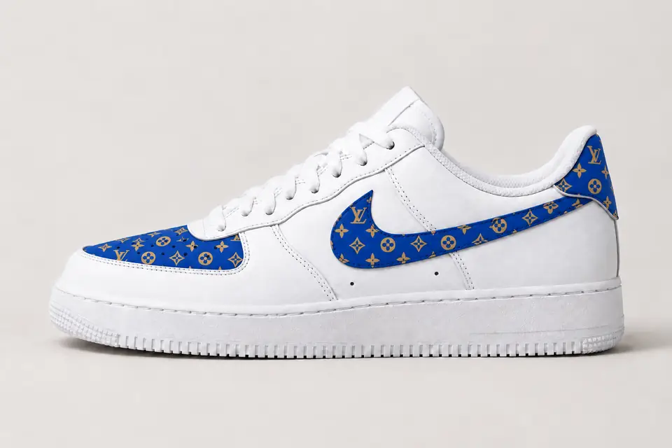 Air Force Louis Vuitton Femme coloris bleu, vue de profil