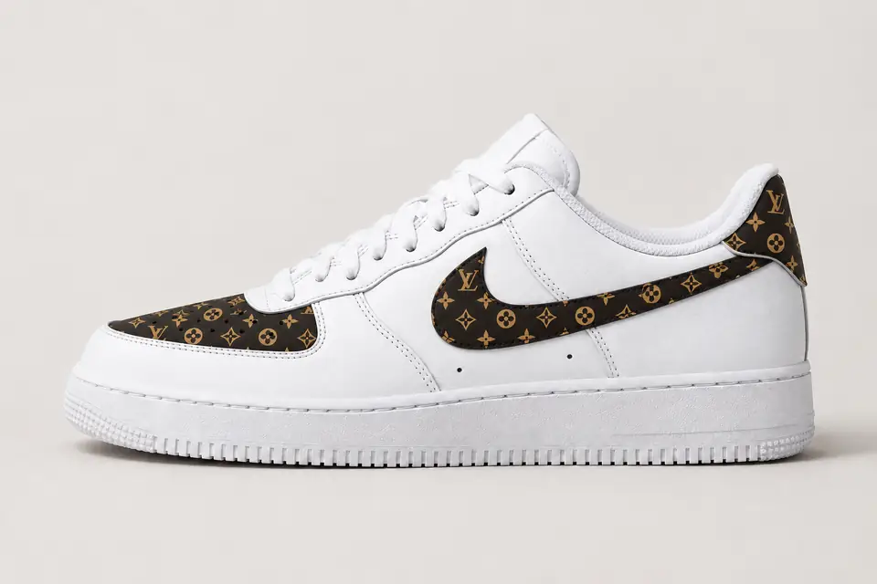 Air Force Louis Vuitton Femme coloris noir, vue de profil