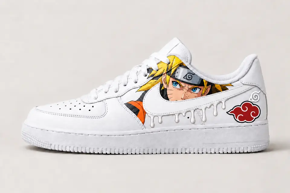 Air Force Naruto Drip coloris blanc, vue de profil