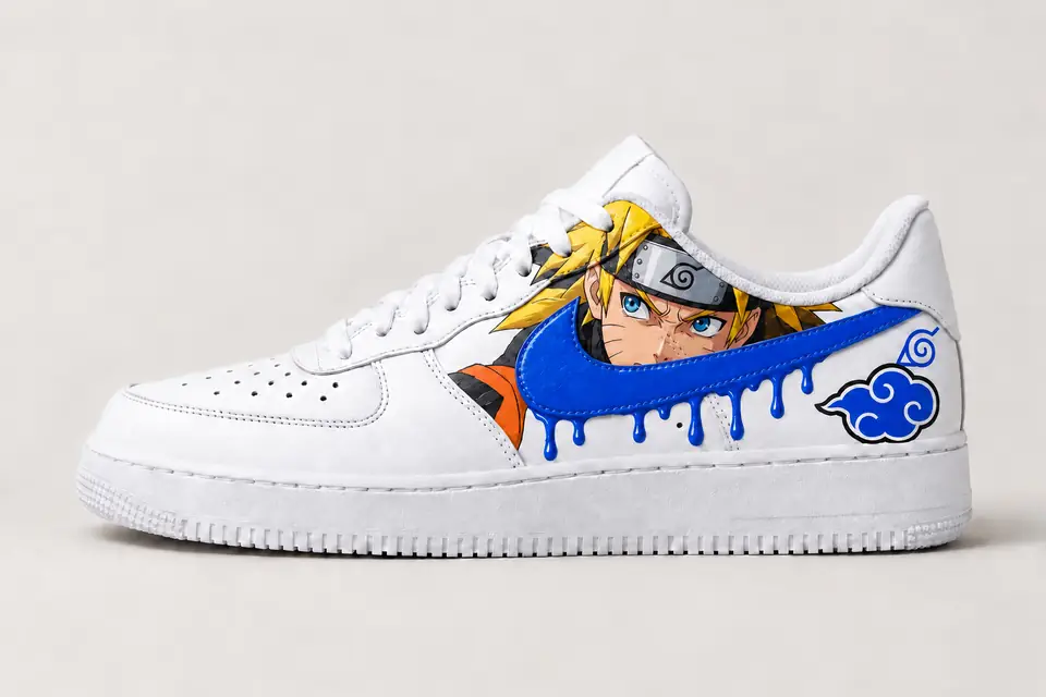 Air Force Naruto Drip coloris bleu, vue de profil