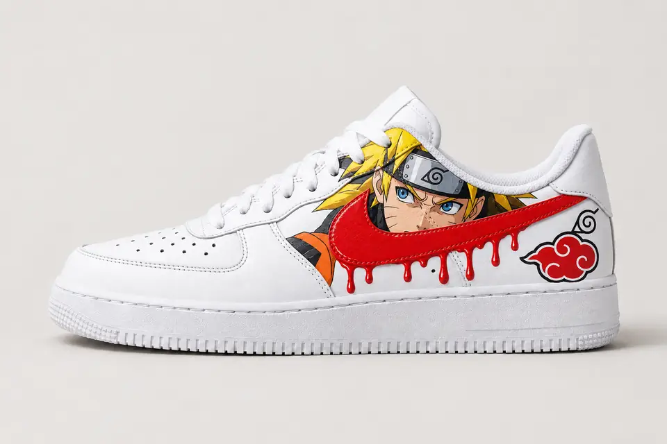 Air Force Naruto Drip coloris rouge, vue de profil