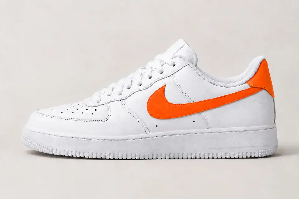 Air Force Noir et Orange Bébé coloris orange, vue de profil