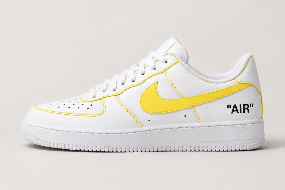 Air Force Off-White Jaune Contour coloris jaune, vue de profil