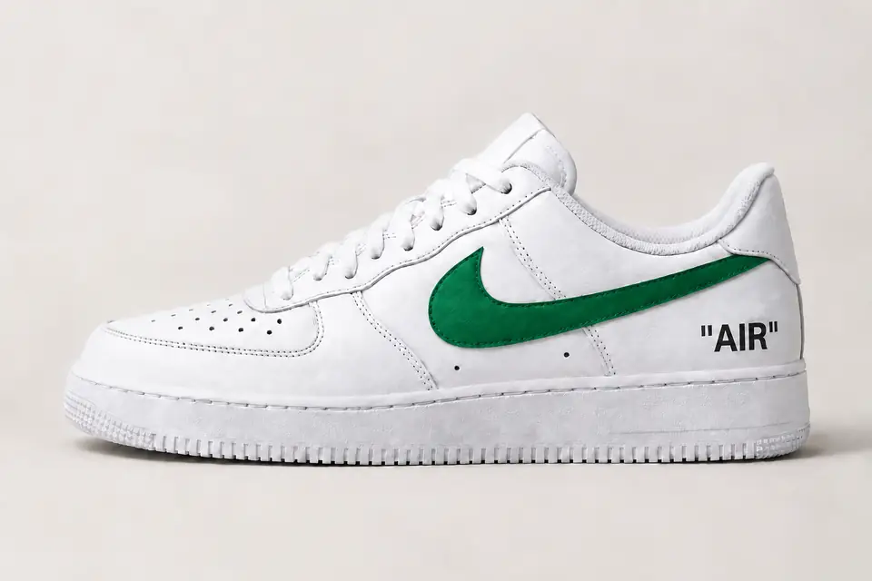 Air Force Off-White Jaune Dégradé coloris vert, vue de profil