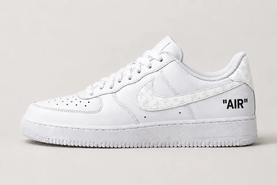 Air Force Off-White Jaune Monogramme coloris blanc, vue de profil