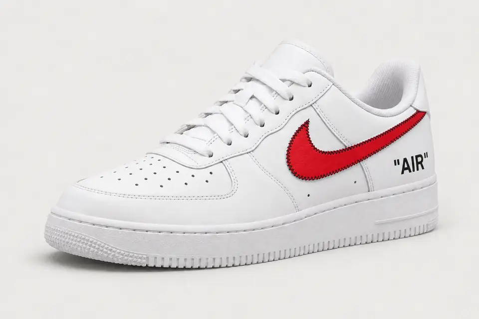 Air Force Off White Red coloris rouge, vue de trois quarts