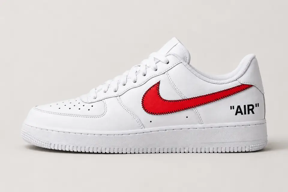 Air Force Off White Red coloris rouge, vue de profil