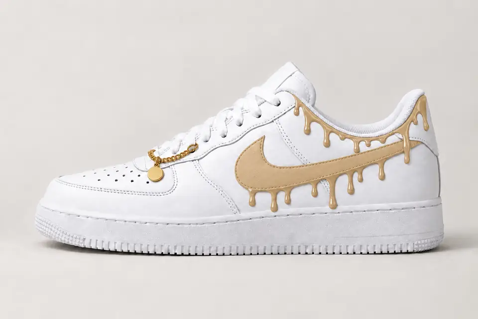 Air Force One Bijoux Drip coloris beige, vue de profil