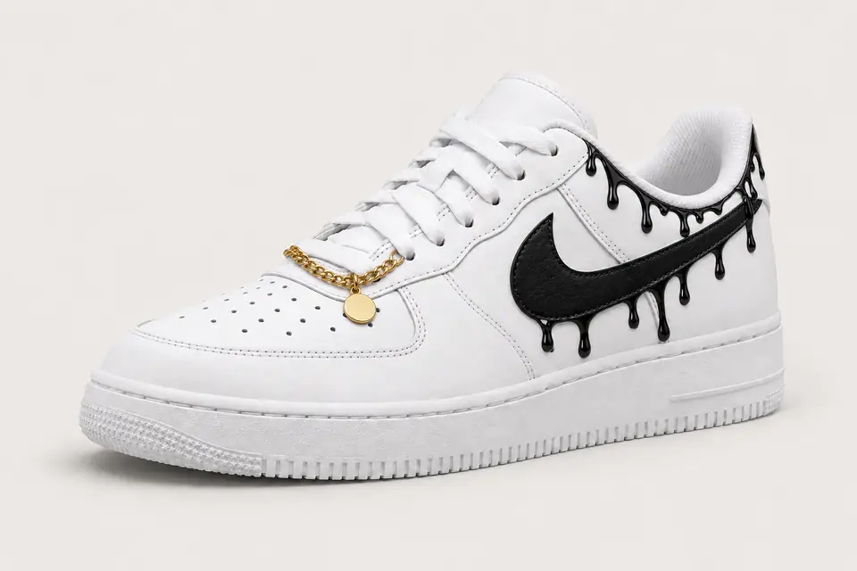Air Force One Bijoux Drip coloris noir, vue de trois quarts