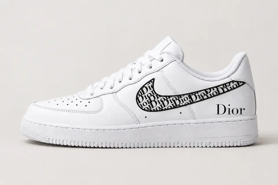 Air Force One Blanche Dior coloris blanc, vue de profil