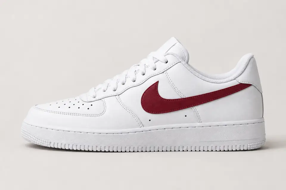 Air Force One Bordeaux et Blanche coloris blanc, vue de profil